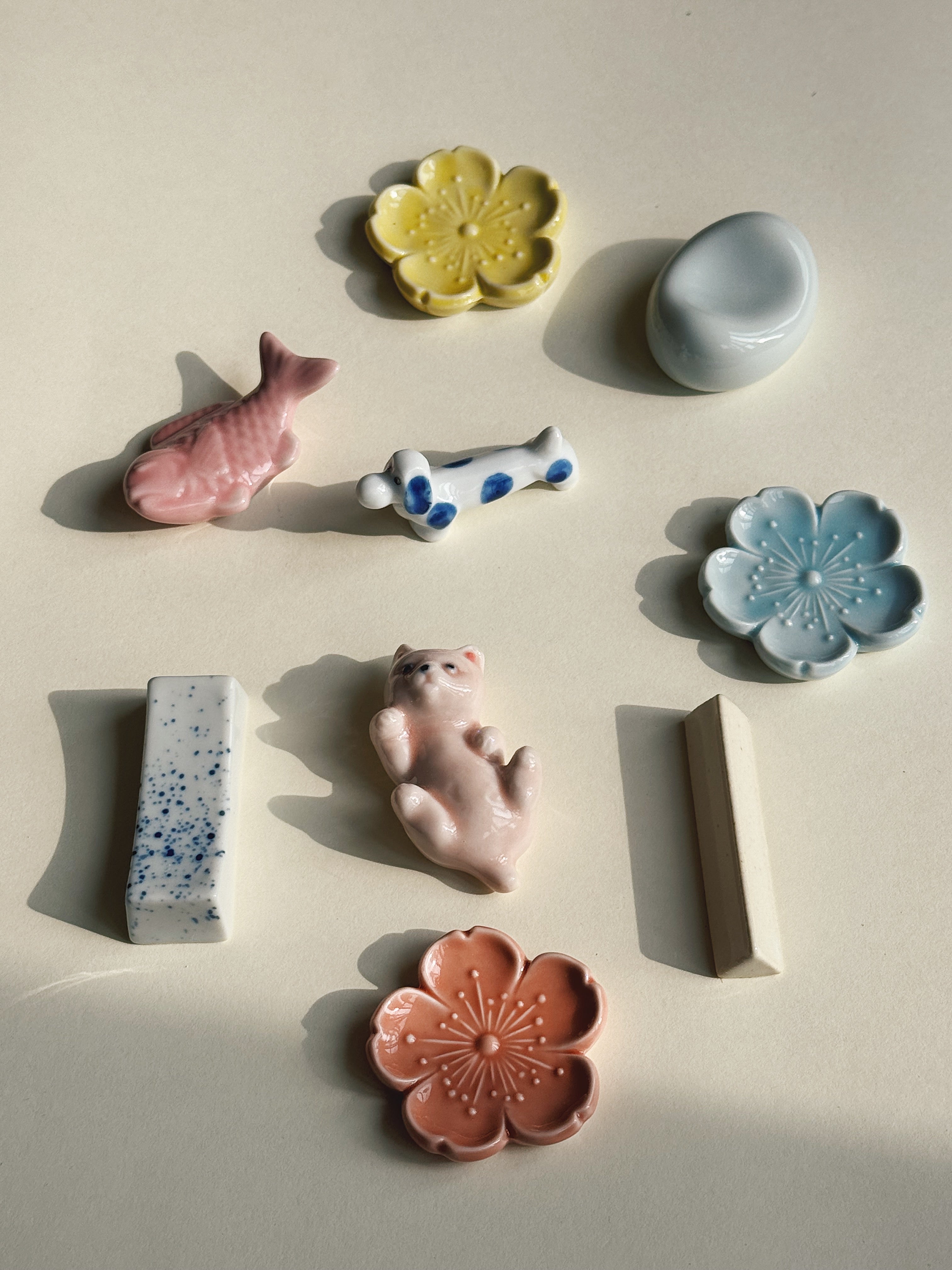 Japanese ceramic chopstick rests – handcrafted tableware accessory