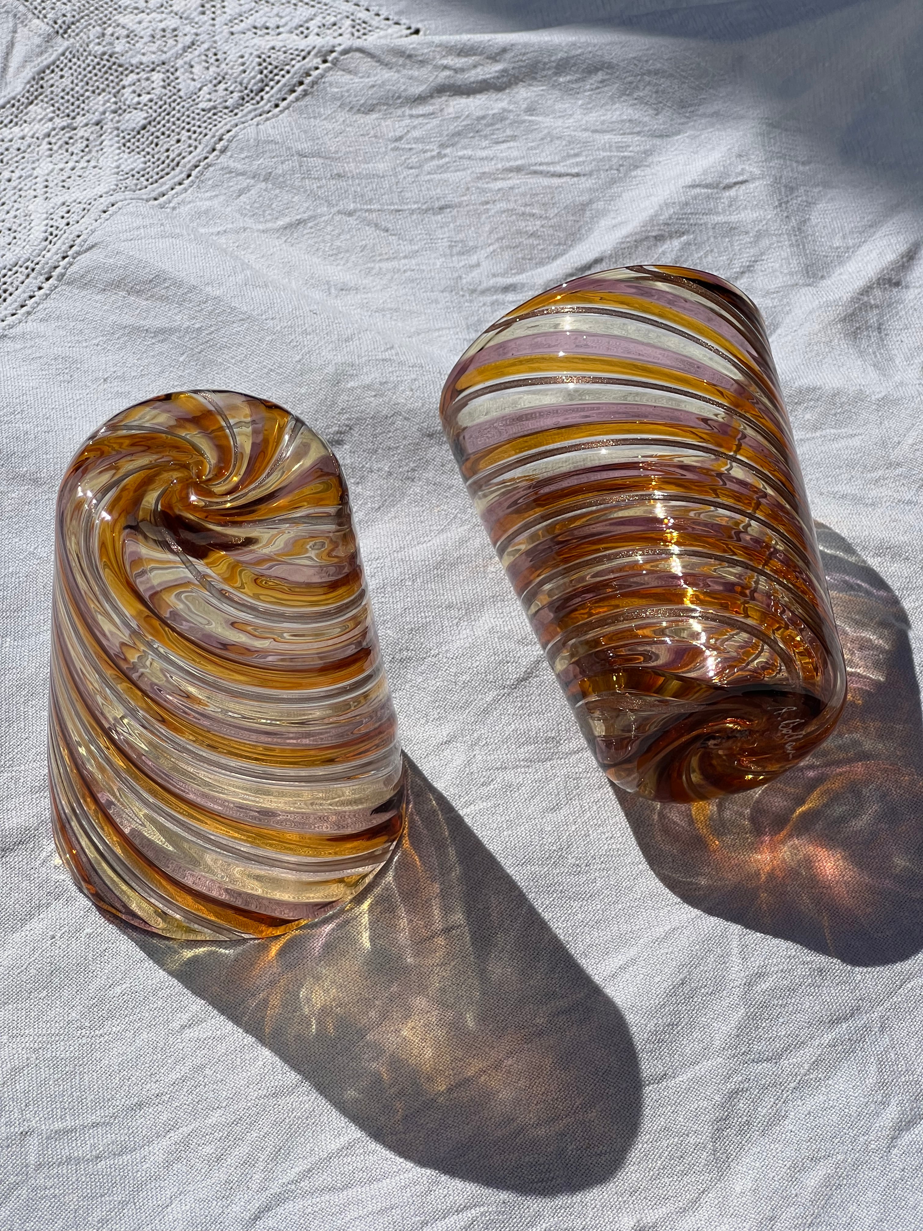 Håndblæst Murano Glas med Swirlmønster Murano