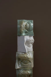 Bookend Eye (Right): Højre bogstøtte øje i AntiqueWhite stentøj Laoru Laoru