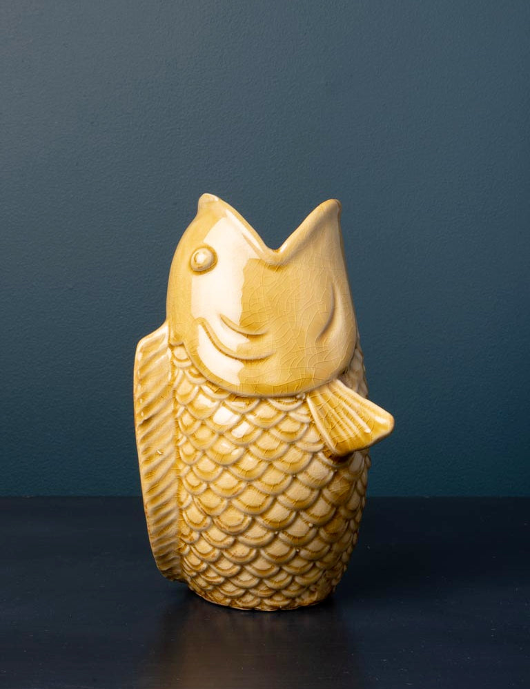 Fiskevase i keramik | Sennepsfarvet Studio Hafnia