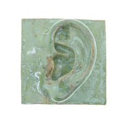 Jacob Laoru | Square Eye (Left): Firkantet øre i glaseret stentøjsler i CopperGreen til væggen Studio Hafnia