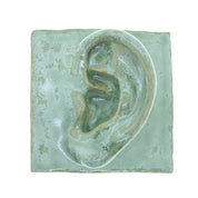 Jacob Laoru | Square Eye (Left): Firkantet øre i glaseret stentøjsler i CopperGreen til væggen Studio Hafnia