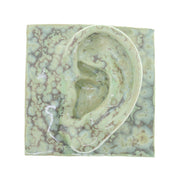 Jacob Laoru | Square Ear (Left): Firkantet øre i glaseret stentøjsler i CrystalGreen til væggen Studio Hafnia