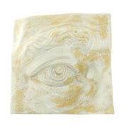 Jacob Larou | Square Eye (Right): Firkantet øje i glaseret stentøjsler i AntiqueWhite til væggen Studio Hafnia