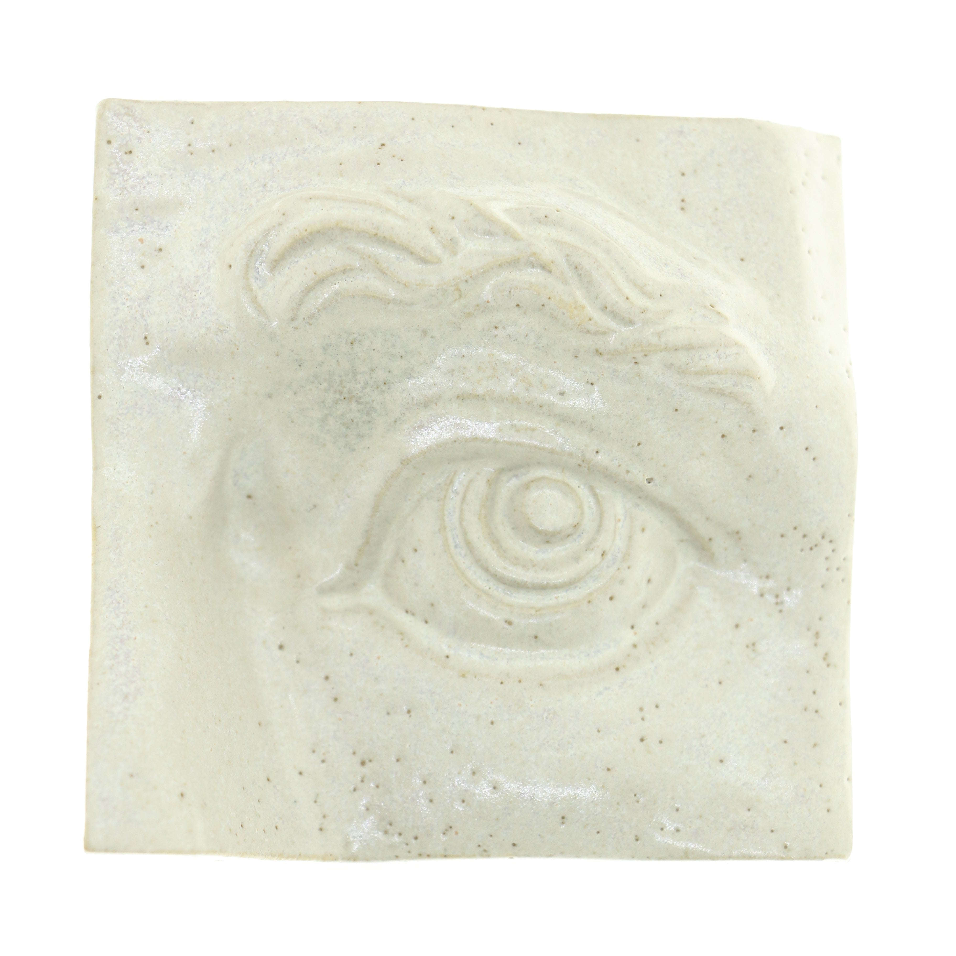 Jacob Larou | Square Eye (Left): Firkantet øje i glaseret stentøjsler i AntiqueWhite til væggen Studio Hafnia