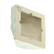 Jacob Laoru | Square Mouth (2): Firkantet mund i glaseret stentøjsler i CopperGreen til væggen Studio Hafnia