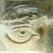 Jacob Laoru | Bookend Eye (Right): Firkantet højre bogstøtte øje i glaseret stentøjsler i CrystalGreen Studio Hafnia