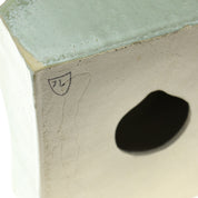 Jacob Laoru | Bookend Eye (Left): Firkantet venstre bogstøtte øje i glaseret stentøjsler i CopperGreen Studio Hafnia