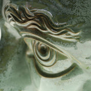 Jacob Laoru | Bookend Eye (Left): Firkantet venstre bogstøtte øje i glaseret stentøjsler i CopperGreen Studio Hafnia