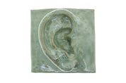 Jacob Laoru | Square Ear (Right): Firkantet øre i glaseret stentøjsler i CopperGreen til væggen Studio Hafnia