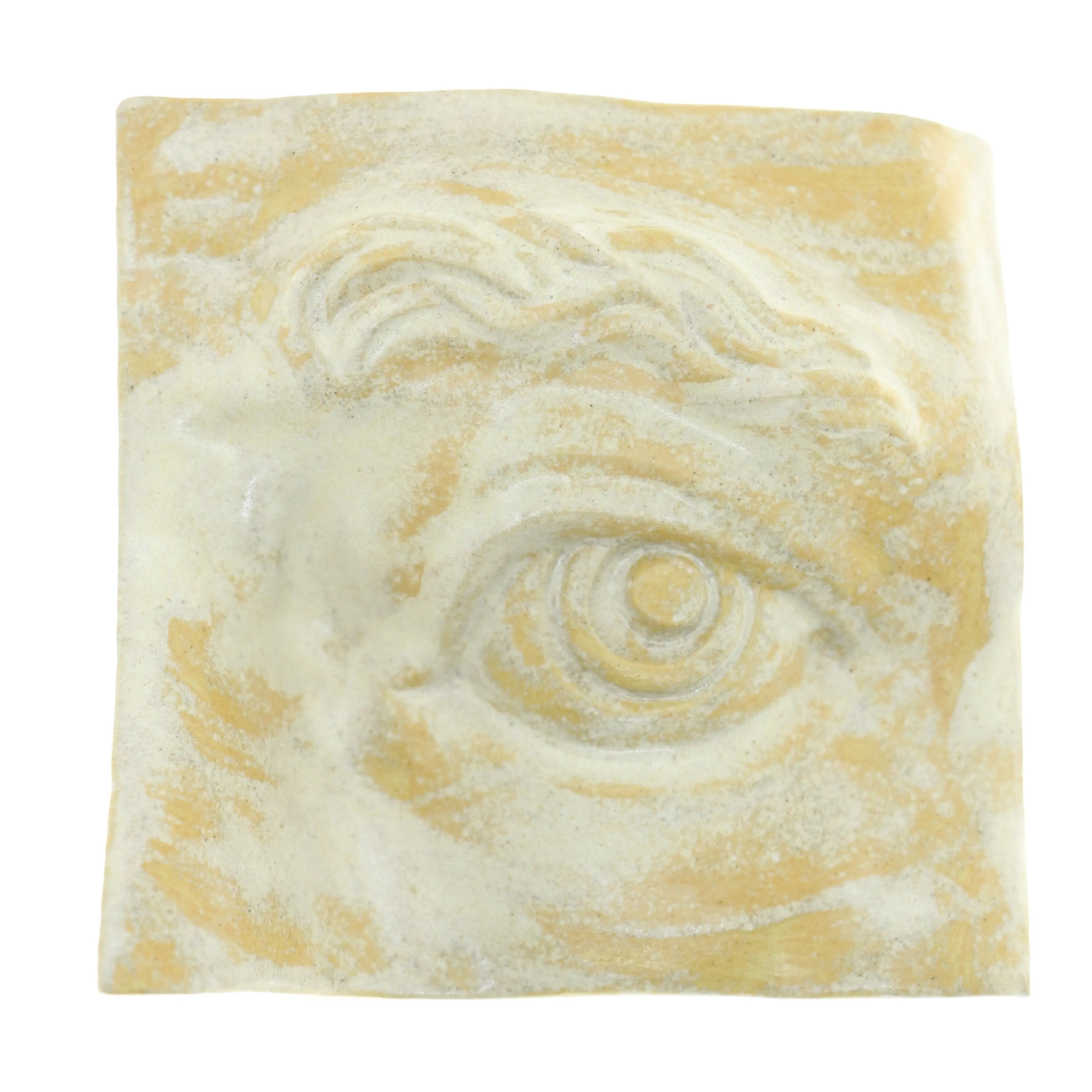 Jacob Larou | Square Eye (Left): Firkantet øje i glaseret stentøjsler i AntiqueWhite til væggen Studio Hafnia