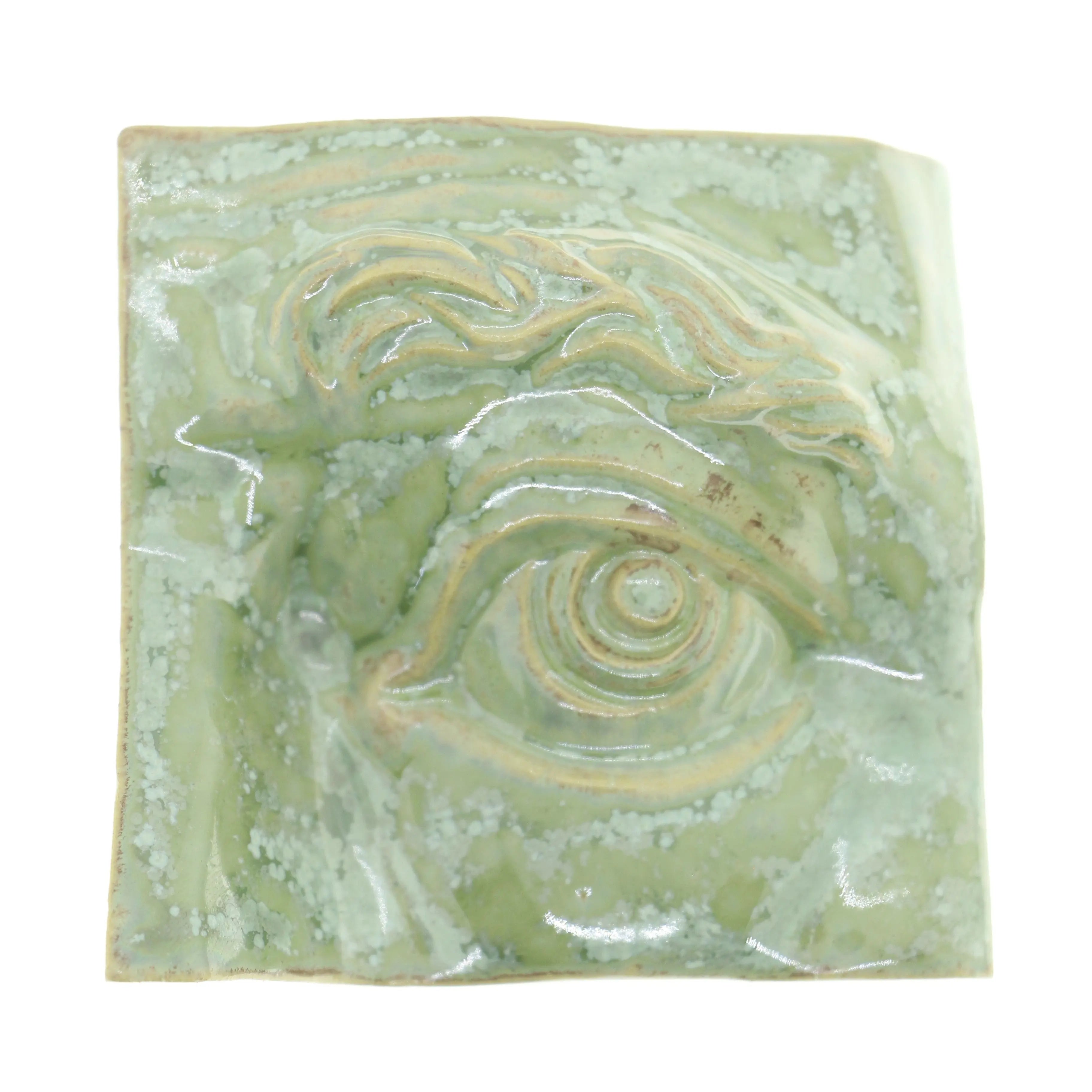 Jacob Larou | Square Eye (Left): Firkantet øje i glaseret stentøjsler i CopperGreen til væggen Studio Hafnia