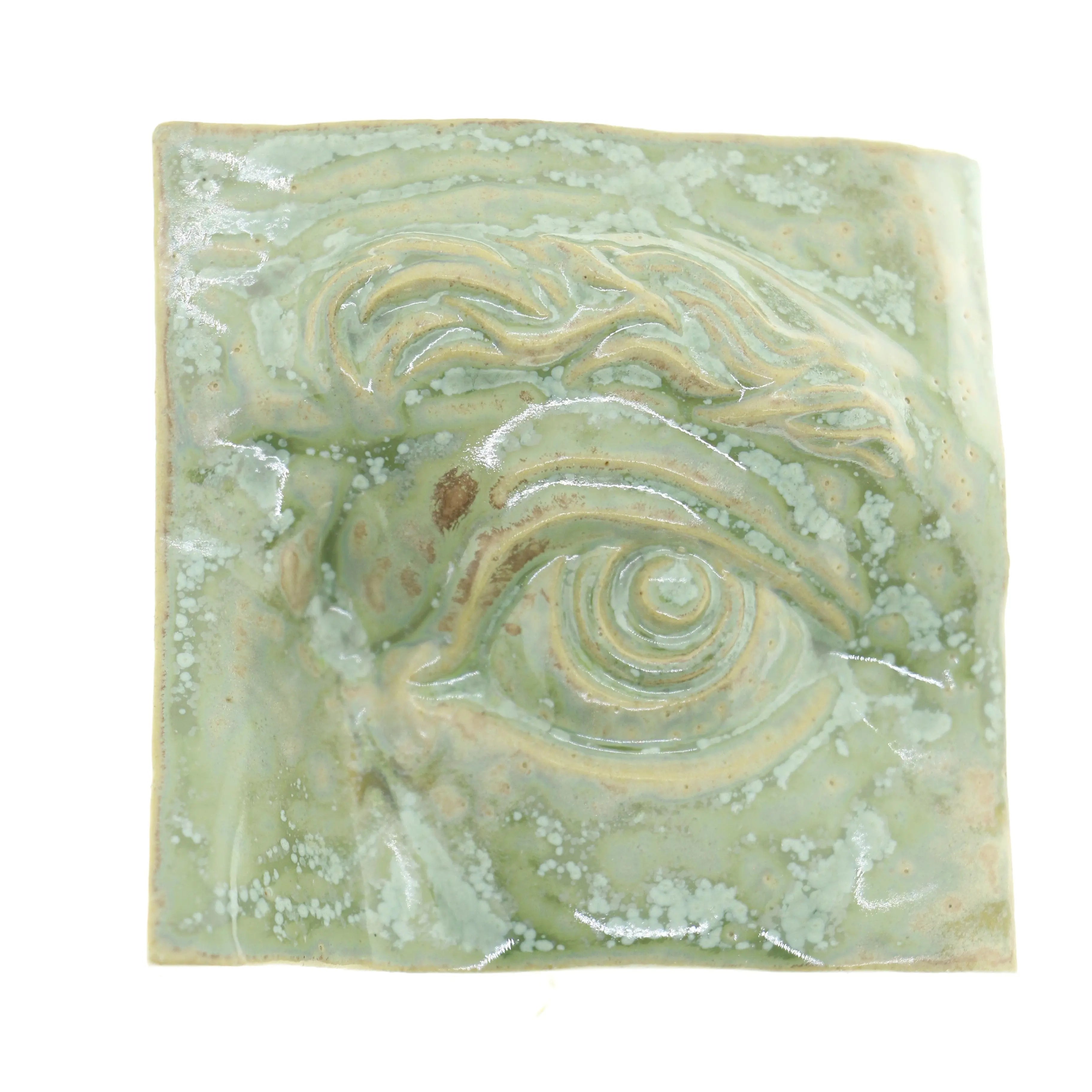 Jacob Larou | Square Eye (Left): Firkantet øje i glaseret stentøjsler i CopperGreen til væggen Studio Hafnia