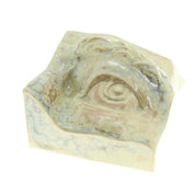 Jacob Larou | Square Eye (Left): Firkantet øje i glaseret stentøjsler i CrystalGreen til væggen Studio Hafnia