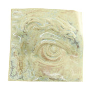 Jacob Larou | Square Eye (Left): Firkantet øje i glaseret stentøjsler i CrystalGreen til væggen Studio Hafnia