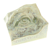 Jacob Larou | Square Eye (Right): Firkantet øje i glaseret stentøjsler i CrystalGreen til væggen Studio Hafnia