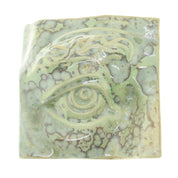 Jacob Larou | Square Eye (Right): Firkantet øje i glaseret stentøjsler i CrystalGreen til væggen Studio Hafnia