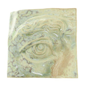 Jacob Larou | Square Eye (Right): Firkantet øje i glaseret stentøjsler i CrystalGreen til væggen Studio Hafnia