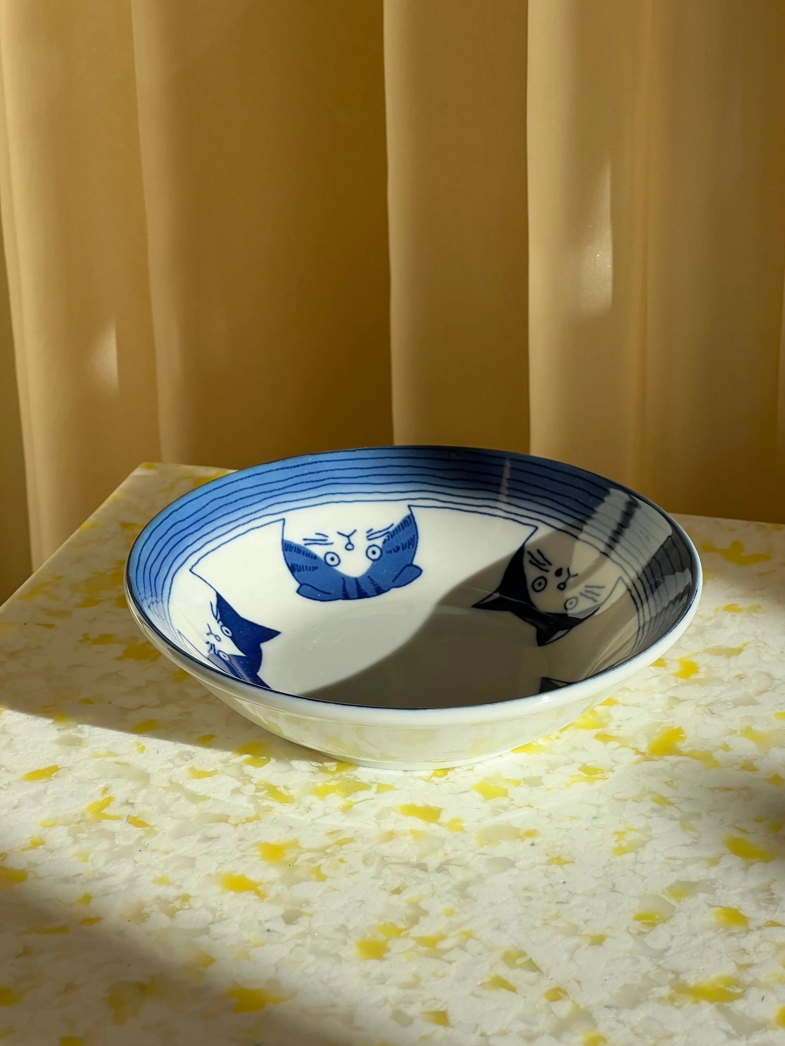 Japansk skål med 5 blå katte | 13.5 cm Studio Hafnia