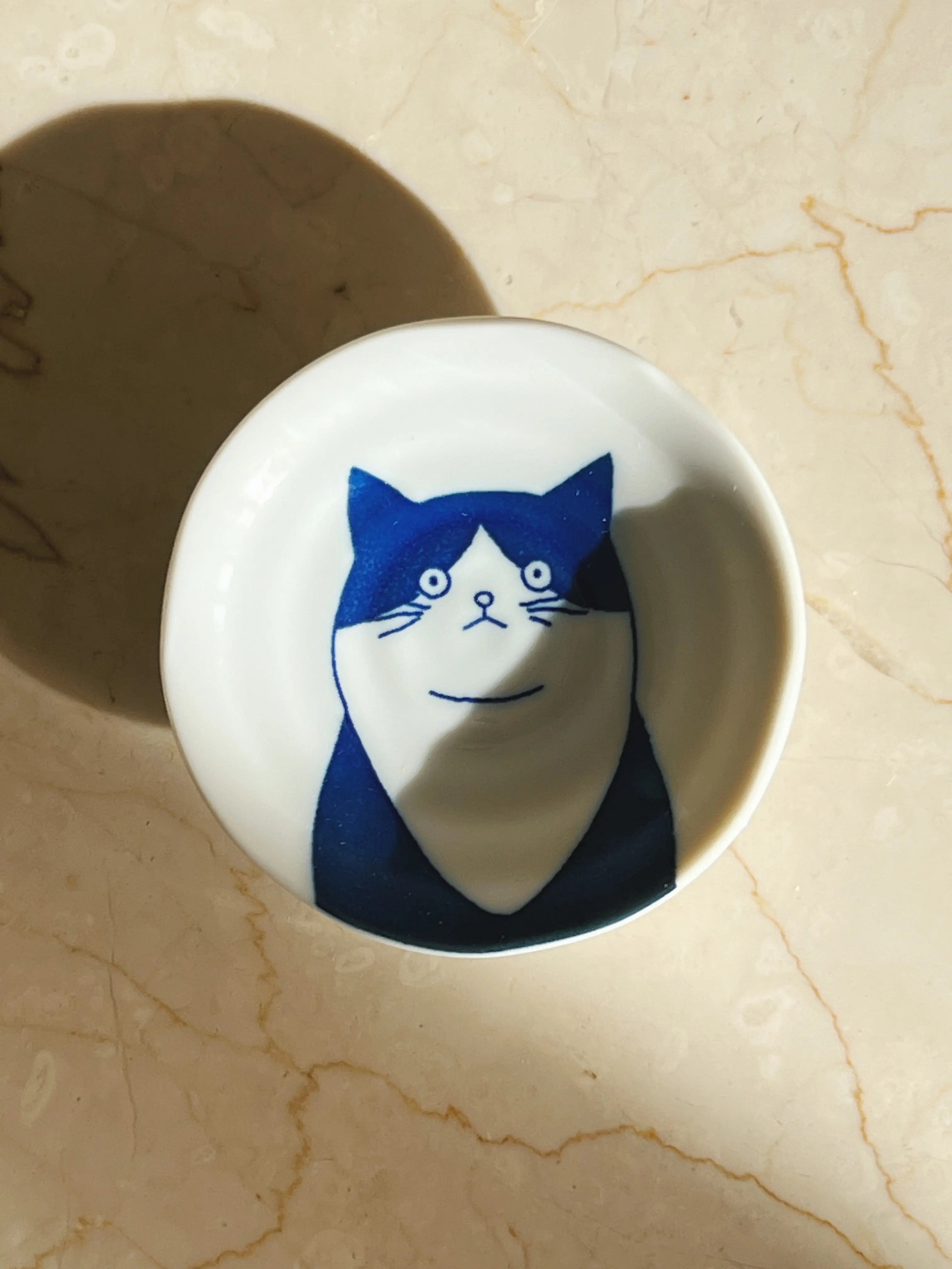 Japansk tallerken med blå kat | 5 forskellige slags | 10 cm Studio Hafnia