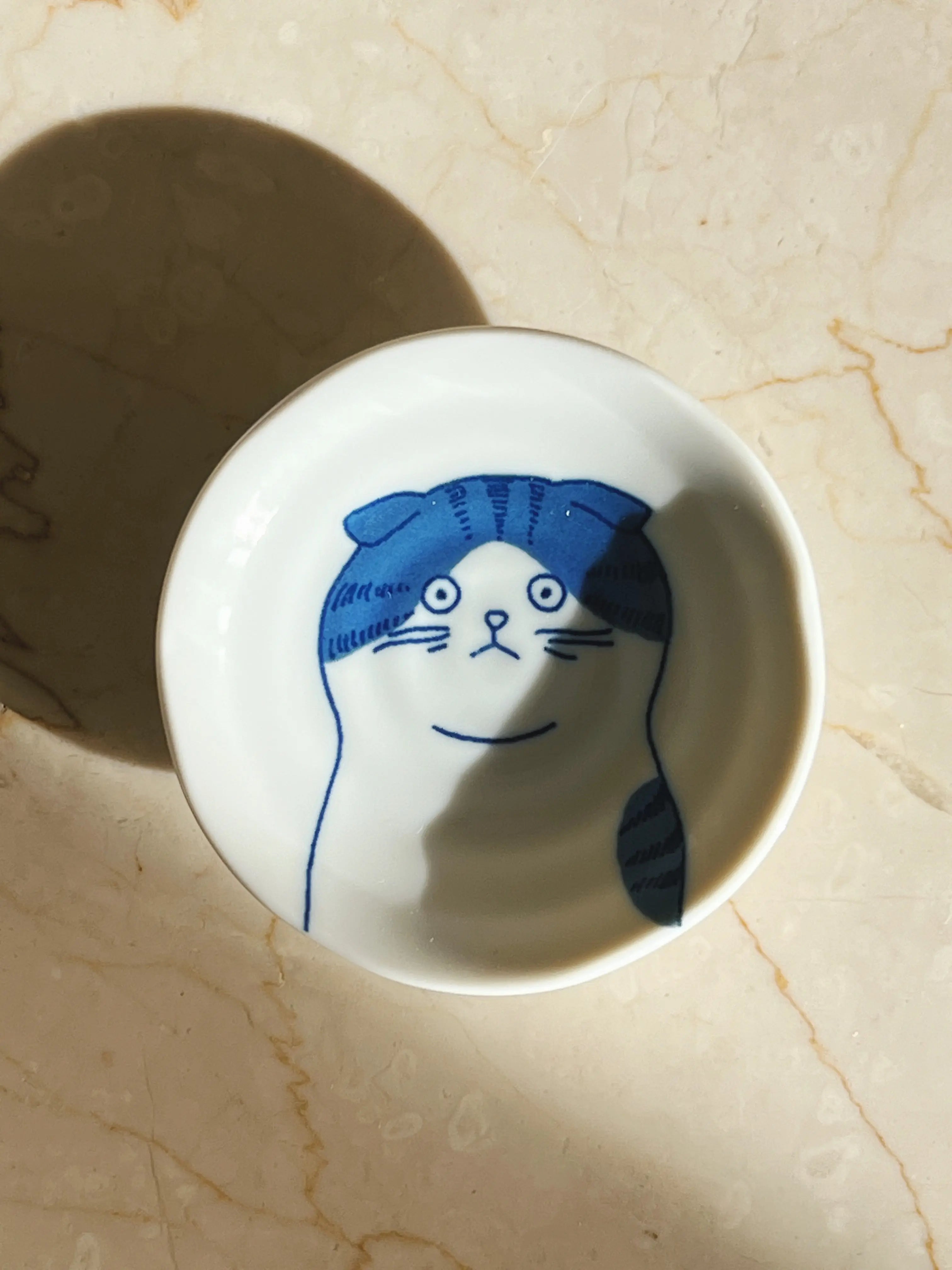 Japansk tallerken med blå kat | 5 forskellige slags | 10 cm Studio Hafnia