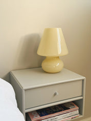 Vintage Murano Mushroom Bordlampe i Lysegult Swirl Glas | H26,55 cm Studio Hafnia