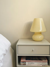 Vintage Murano Mushroom Bordlampe i Lysegult Swirl Glas | H26,55 cm Studio Hafnia