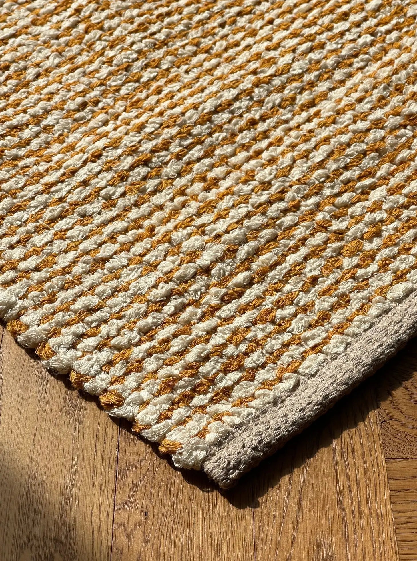 Gulvtæppe i bomuld | Beige/saffron 70x140 cm Casa Cubista