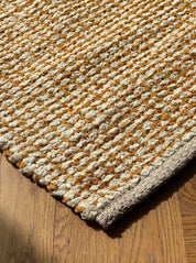 Gulvtæppe i bomuld | Beige/saffron 70x140 cm Casa Cubista