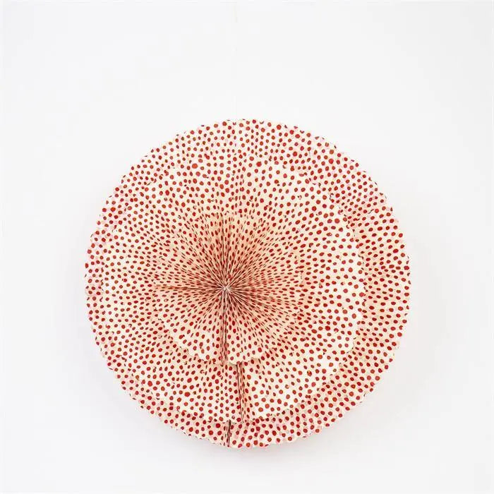 Julestjerne i papir til ophæng | Hvid med røde prikker Ø 36.5 cm Afroart