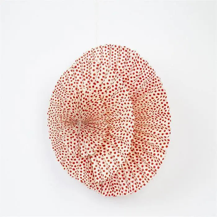 Julestjerne i papir til ophæng | Hvid med røde prikker Ø 36.5 cm Afroart