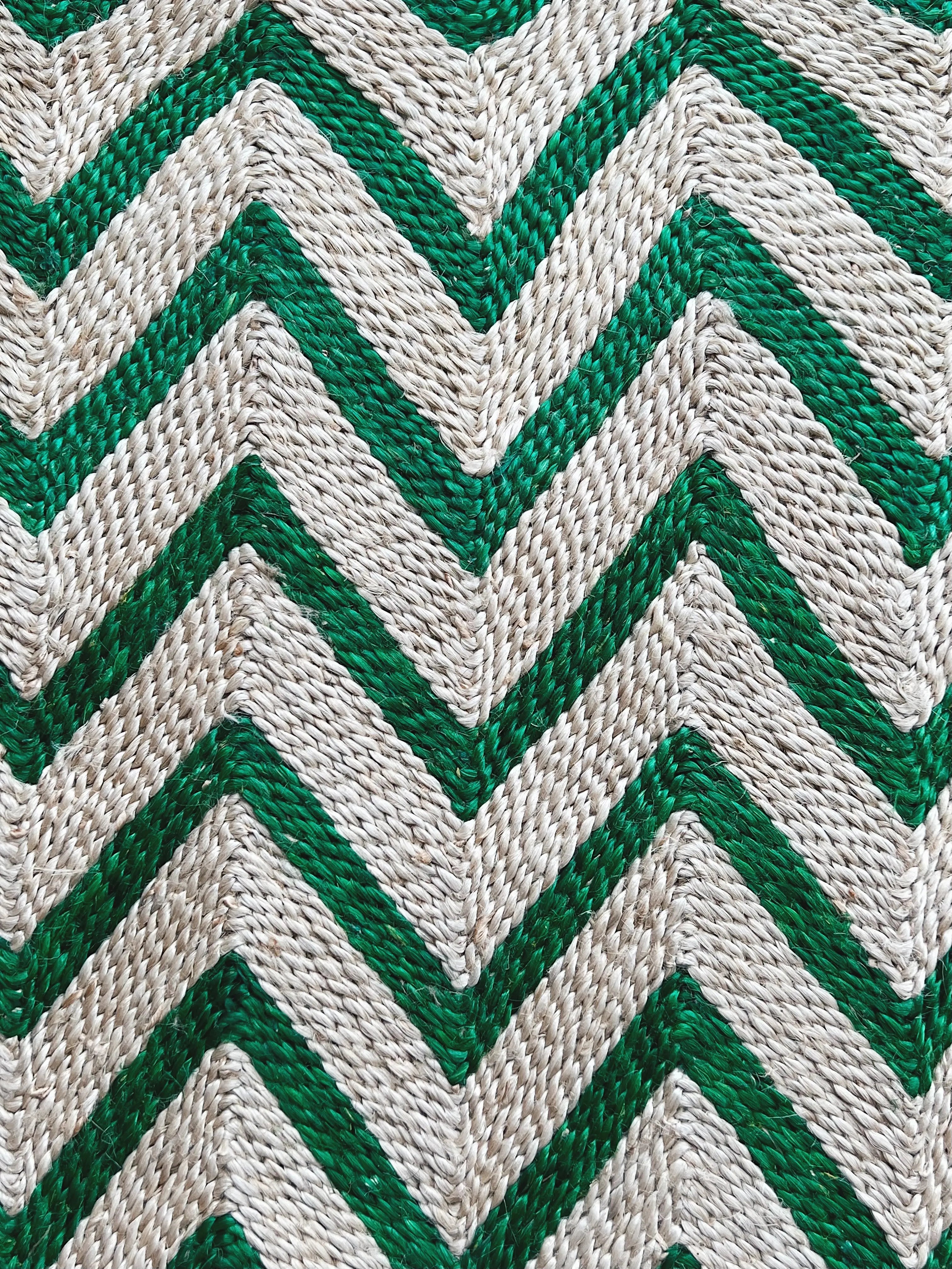 Maison Bengal | Zigzag gulvtæppe i jute | Grøn/natur Maison Bengal