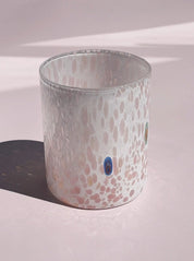 Murano Drikkeglas med flad bund | Hvid/Pink Murano