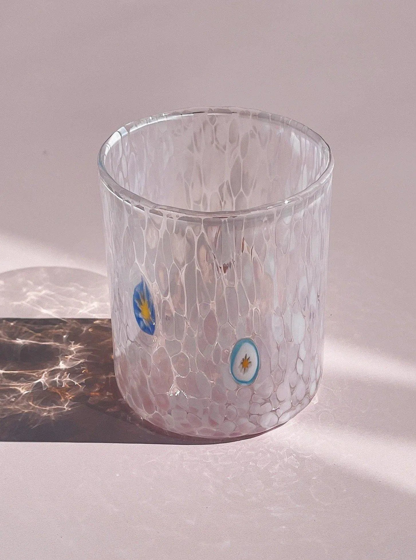 Murano Drikkeglas med flad bund | Pink Murano