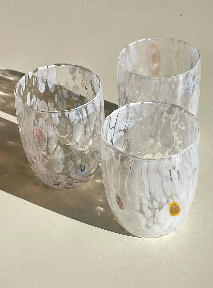 Murano Drikkeglas med rund bund | Hvid Murano