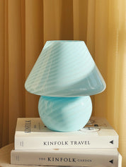 Vintage Murano Mushroom bordlampe | Blå, H26 cm Murano