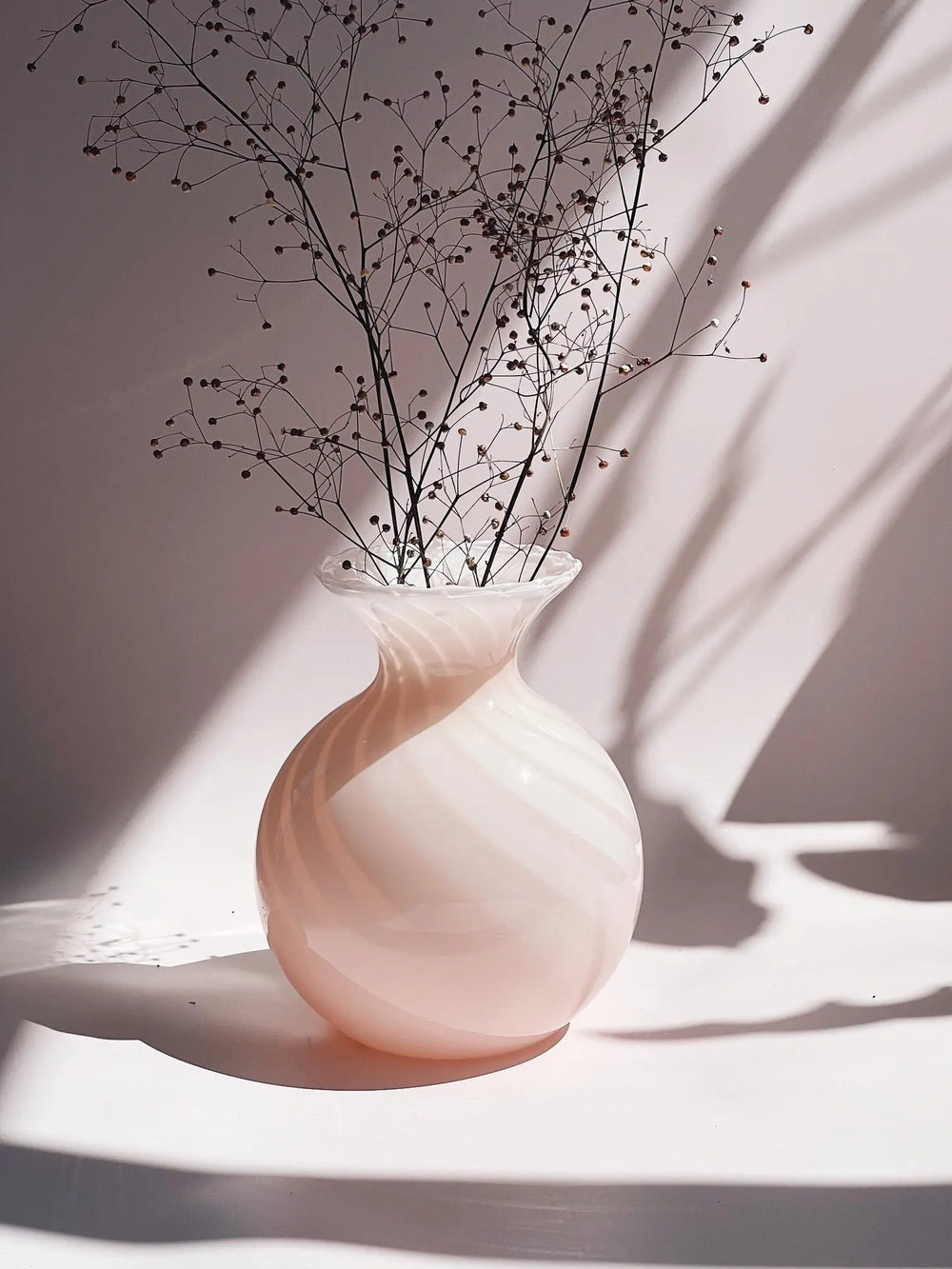 Vintage Murano Swirl Vase | Pink Murano
