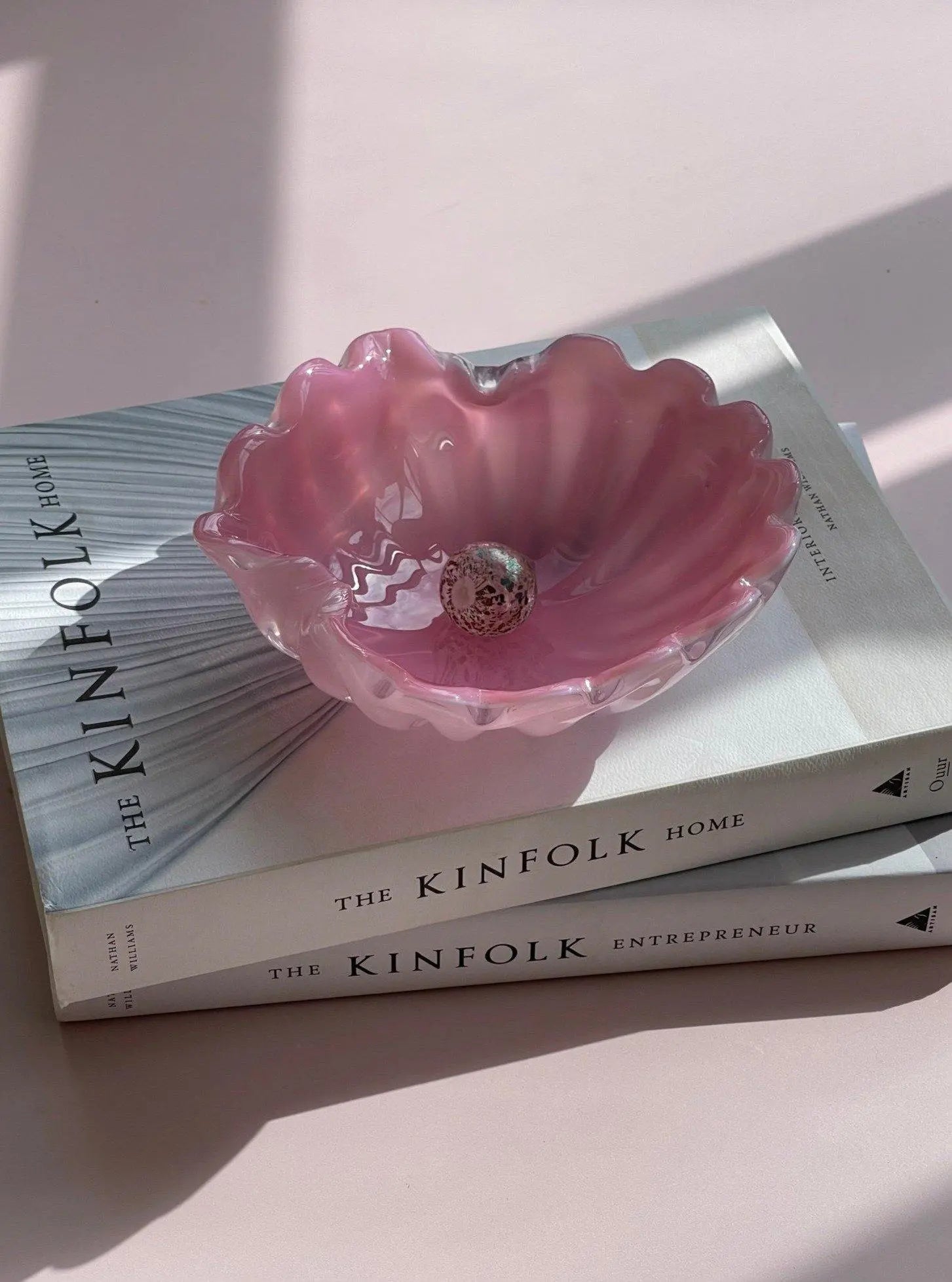 Vintage Murano musling/skål | Lys pink Murano