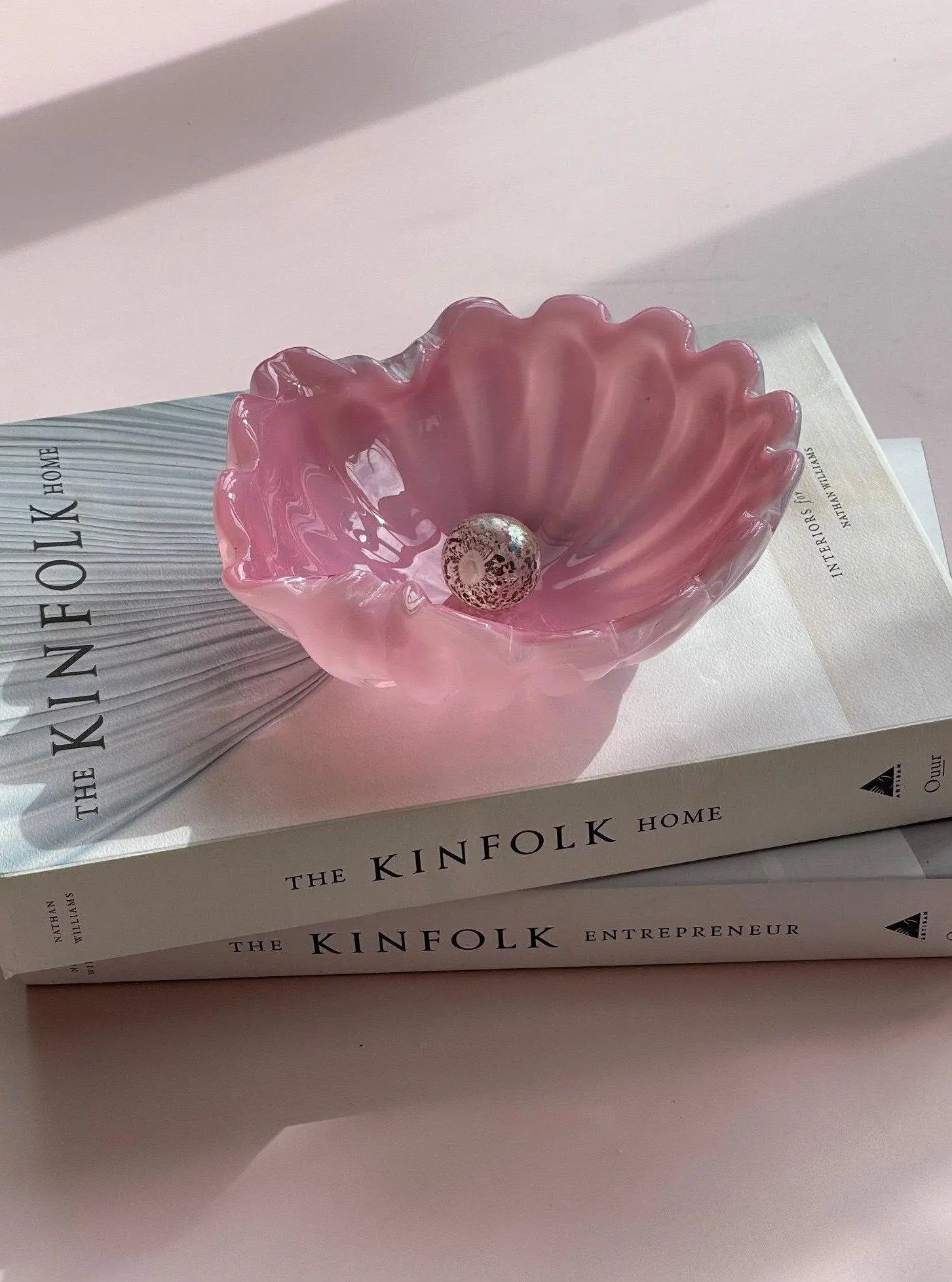 Vintage Murano musling/skål | Lys pink Murano