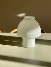 Vintage murano mushroom bordlampe | Hvid, H28cm Murano