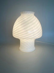 Vintage murano mushroom bordlampe | Hvid, H28cm Murano
