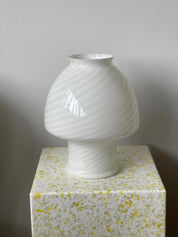 Vintage murano mushroom bordlampe | Hvid, H28cm Murano