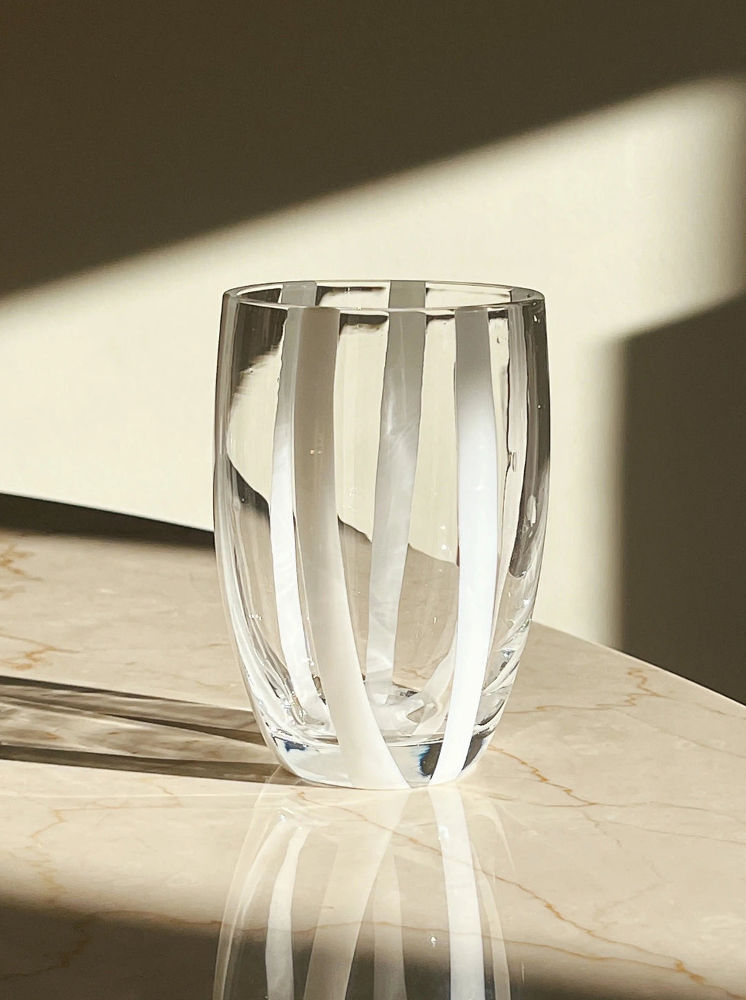 Zafferano - Gessato vandglas | Hvide striber - 2 stk. Zafferano