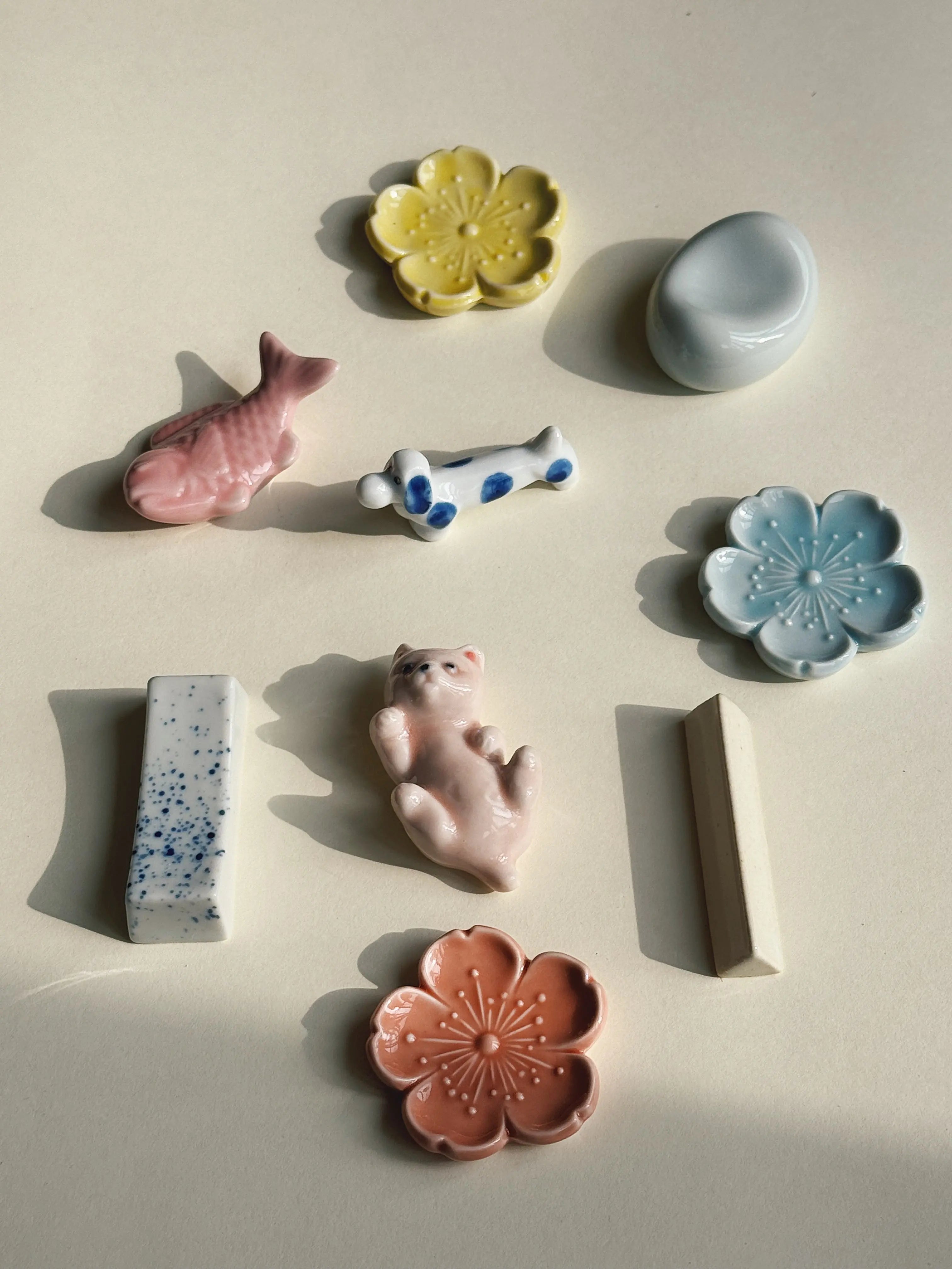 Japanese ceramic chopstick rests – handcrafted tableware accessory