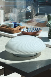 Vintage Murano plafond ceiling lamp styled on a table with ceramics, Ø29 cm