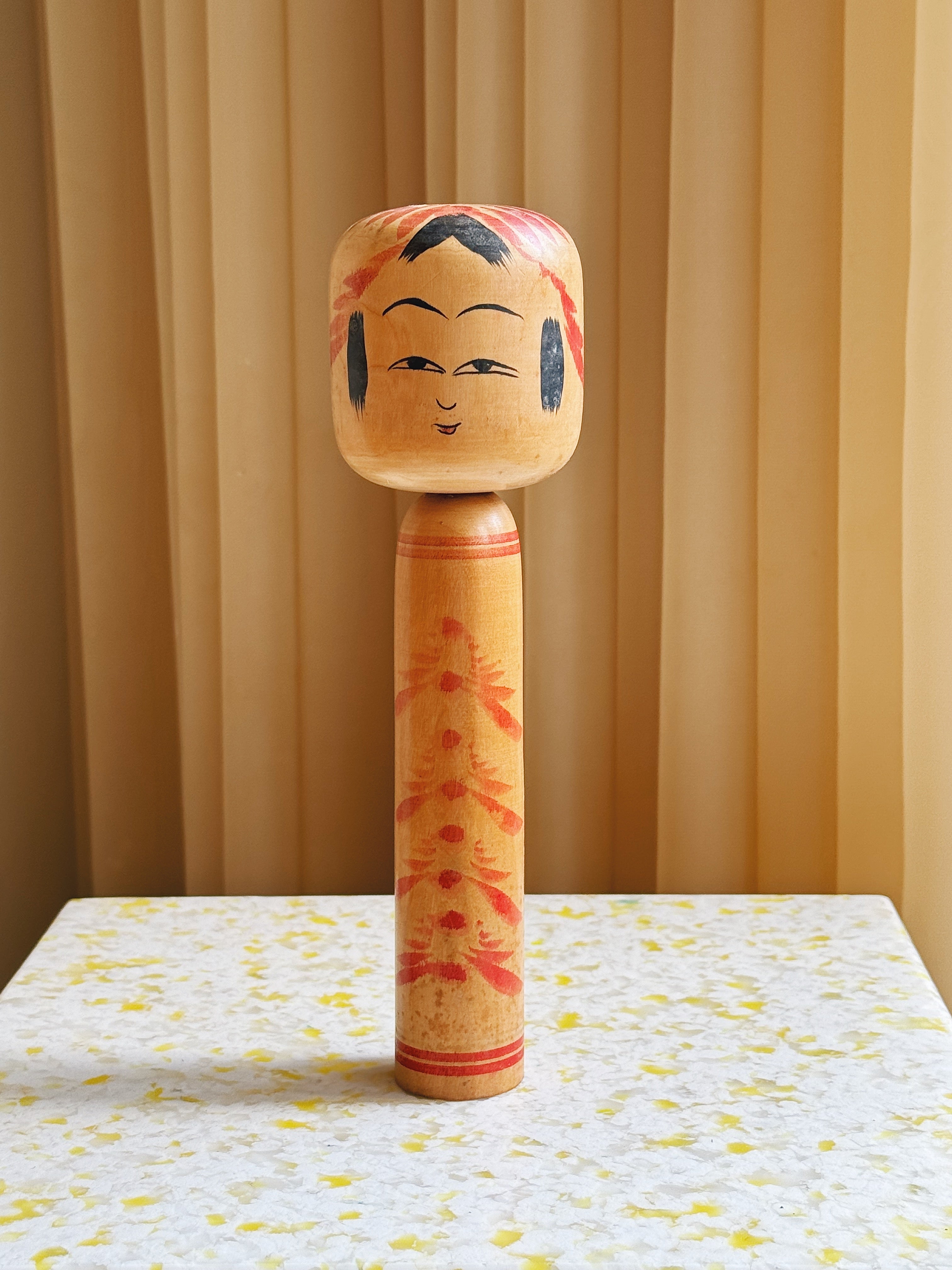 Vintage Kokeshi Dukke Nr. 187 fra Japan – Håndlavet | H24 cm Studio Hafnia
