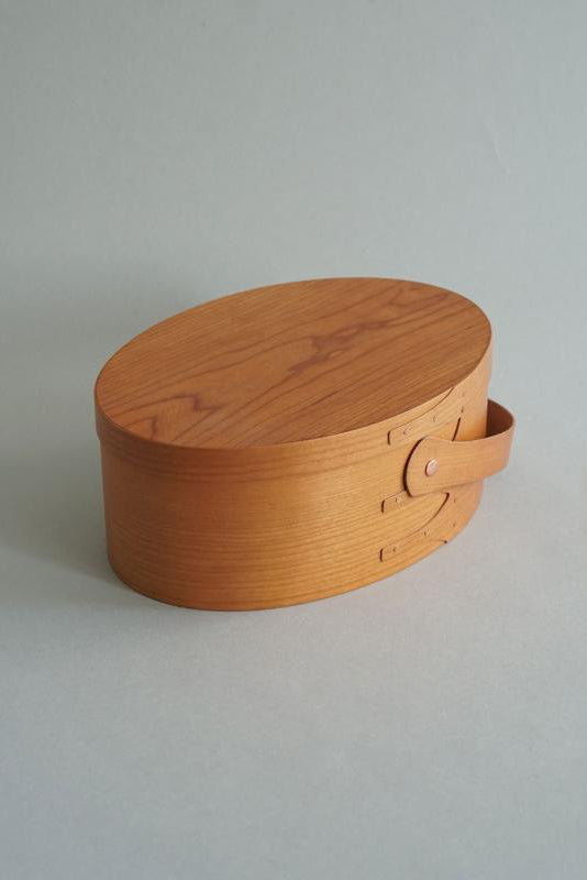 Shaker Swing Handle Box by Homestead – oval cherry wood box with handle, H22 × W28 × D20.3 cm