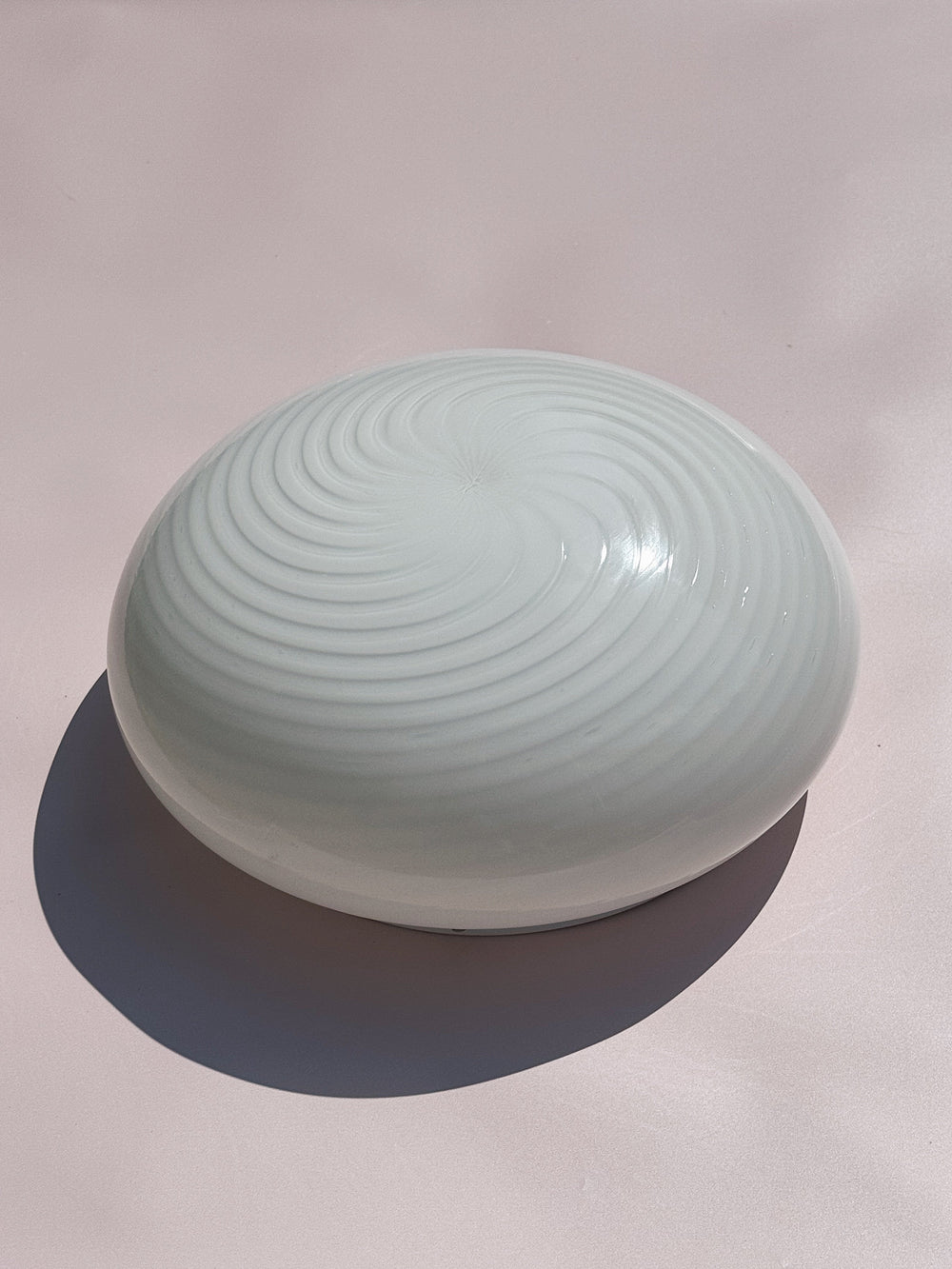 Vintage Murano Plafondlampe i Hvidt Swirl Glas | Loft-/Væglampe Ø29 cm Studio Hafnia