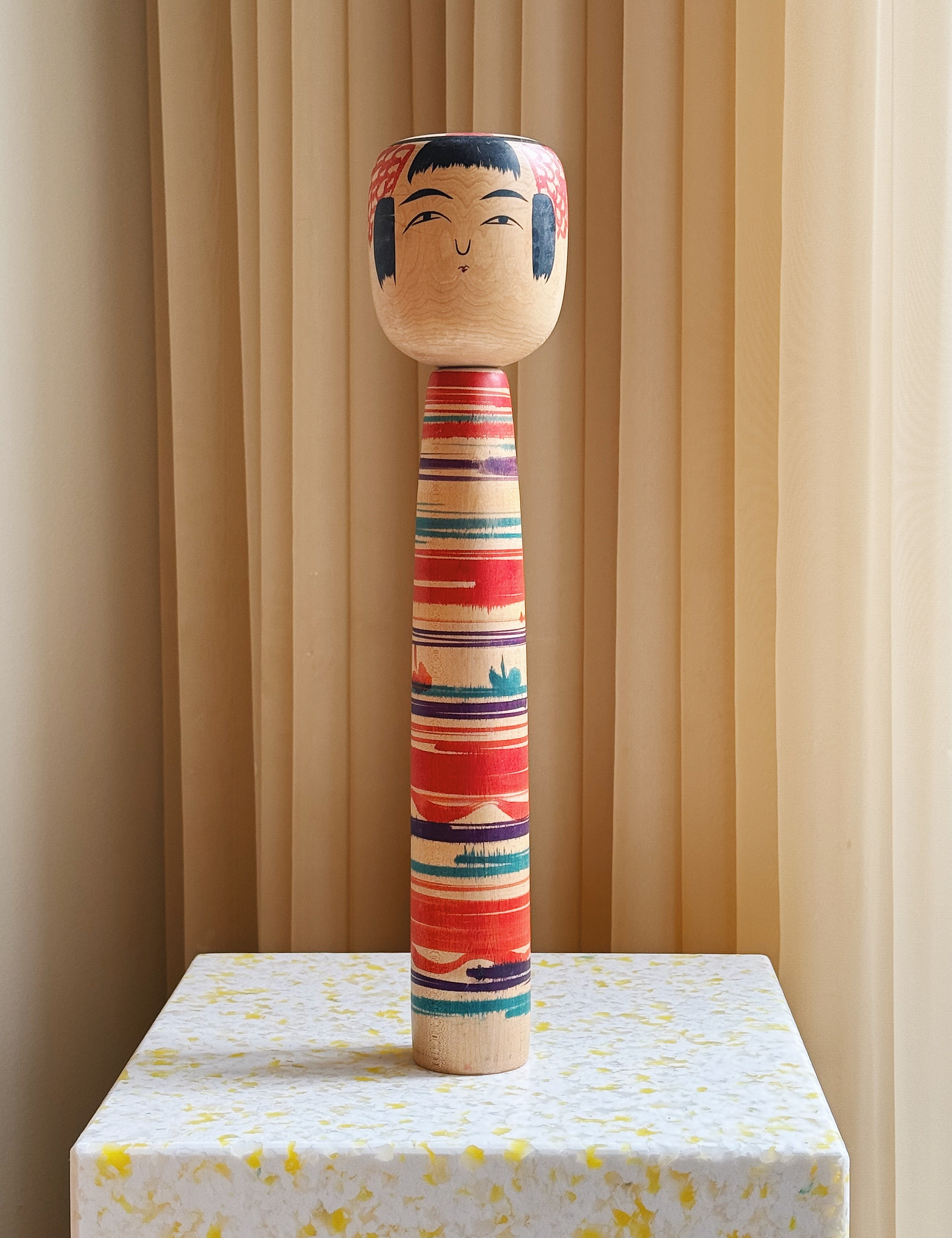 Vintage Kokeshi Dukke Nr. 189 fra Japan – Håndlavet | H40 cm Studio Hafnia