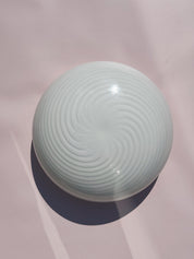 Vintage Murano Plafondlampe i Hvidt Swirl Glas | Loft-/Væglampe Ø29 cm Studio Hafnia